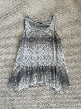 Express Gray Ikat Peplum Tank Top